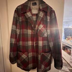Vintage Pendleton 1950s/60s Virgin Wool Plaid Topster Shirt Jacket